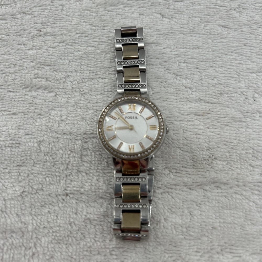 Fossil Virginia ES3503 Women's Two Tone Stainless Steel Analog Dial Watch AEA416